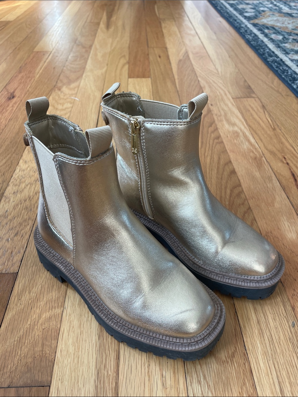 Girls Sam Edelman Metallic Golf Chelsea Booties